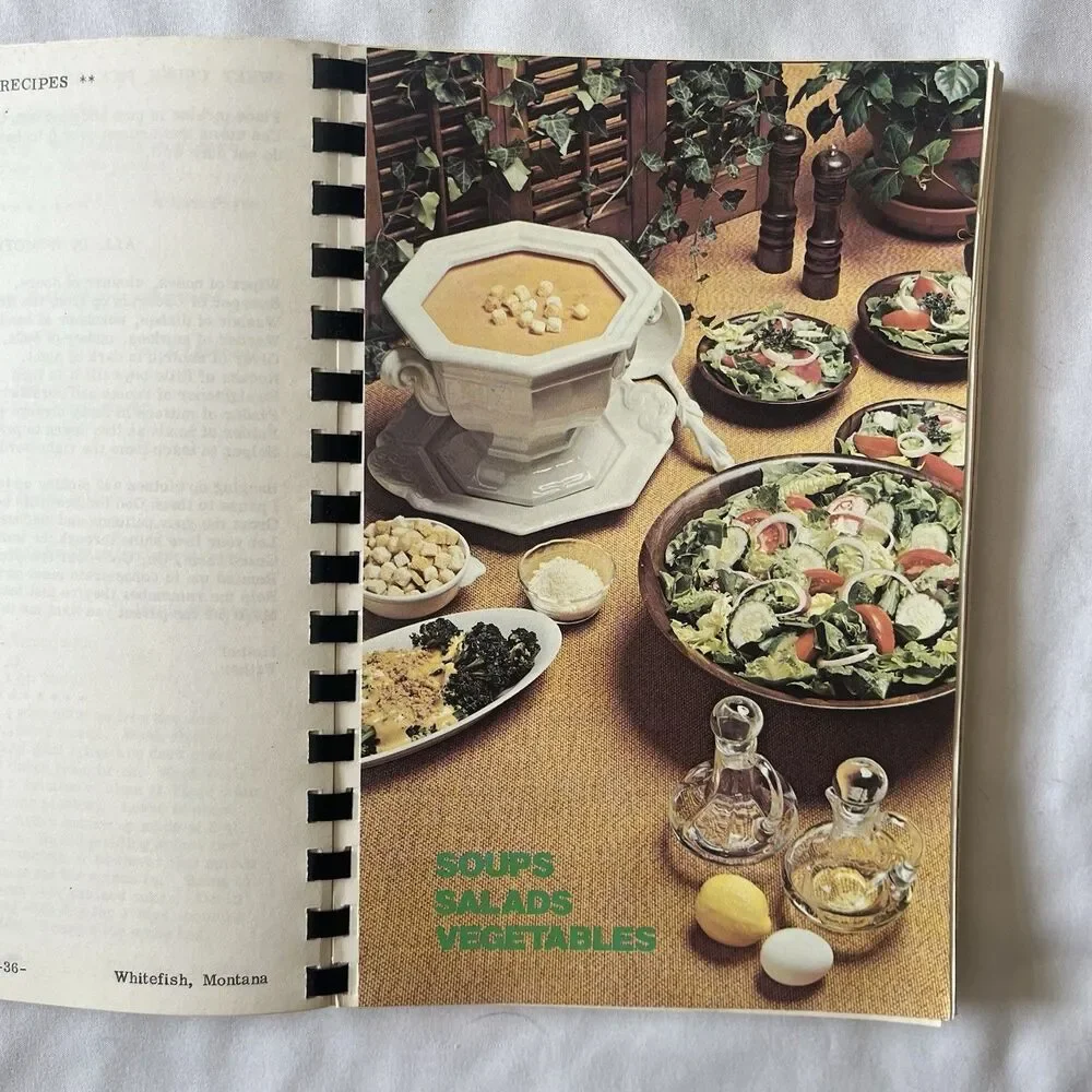 Vintage Spiral Christ Lutheran Church Cookbook Whitefish MT 50th Anniv 1925-1975